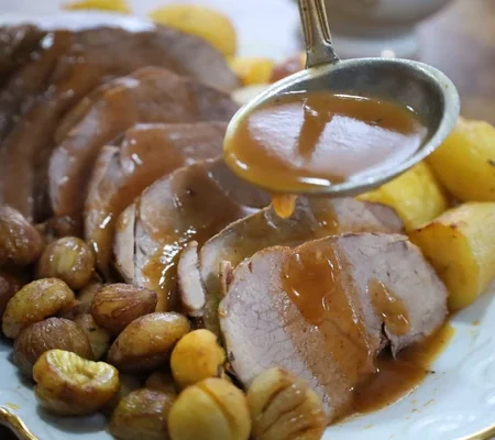 vitela assada no forno com castanhas